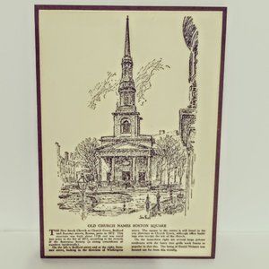Old Church Names Boston Square Ceramic Wall Tile Plaque by Jack Frost